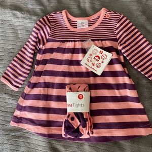 Hanna Anderson baby dress and tights